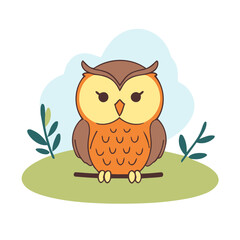 Vector illustration of a delightful Owl for early readers' enjoyment