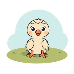 Cute Ostrich for preschoolers' storybook vector illustration