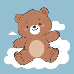 Cute Bear vector illustration of a for toddlers books