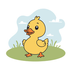 Vector illustration of a delightful Duck for early readers' enjoyment