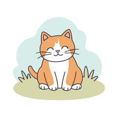 Vector illustration of a delightful Cat for early readers' enjoyment