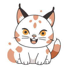 Cute Lynx for toddlers' learning books vector illustration