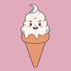 Cute IceCream for preschoolers' storybook vector illustration