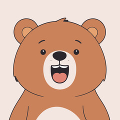 Cute Bear for kids story book vector illustration