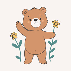 Cute Bear vector illustration for children