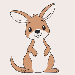 Cute Kangaroo for toddlers vector illustration