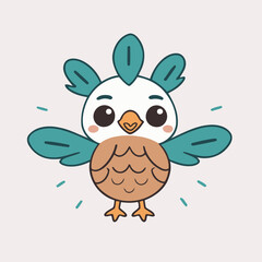 Vector illustration of a cute Peacock for toddlers story books