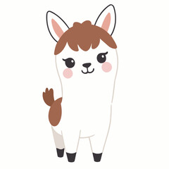 Vector illustration of a cute Alpaca for kids books