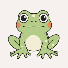 Cute vector illustration of a Frog for early readers' delight