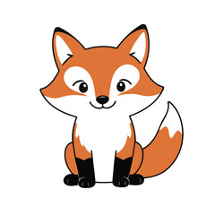 Vector illustration of a cute Fox for toddlers story books