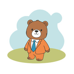 Cute Bear for children's books vector illustration