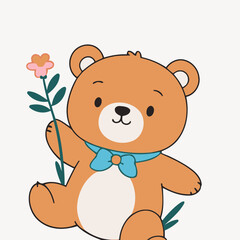 Obraz premium Vector illustration of a cute Bear for children story book