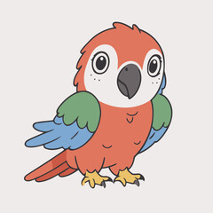 Vector illustration of a cute Parrot for kids