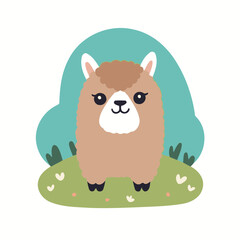 Vector illustration of a friendly Alpaca for little ones' joyful exploration
