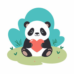 Vector illustration of a cute Pandas for kids
