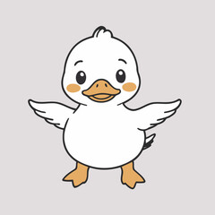 Cute Duck vector illustration for kids story book