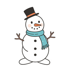 Cute Snowman for children's books vector illustration