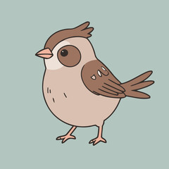 Cute Sparrow vector illustration for preschoolers' learning moments