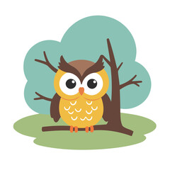 Vector illustration of a cute Owl for kids books
