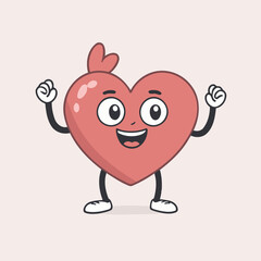 Cute Heart for early readers' adventure books vector illustration