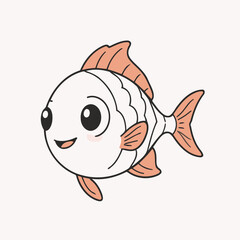 Cute vector illustration of a Fish for children book