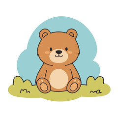 Cute vector illustration of a Bear for youngsters' picture books