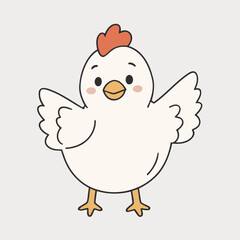 Cute vector illustration of a Chicken for kids