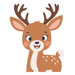 Cute vector illustration of a Deer for kids books