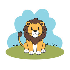 Vector illustration of an endearing Lion for kids' bedtime stories