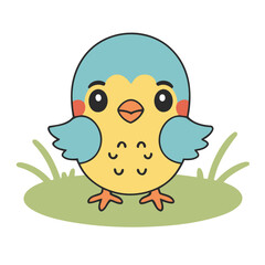 Cute vector illustration of a Bird for children story book
