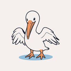 Cute Pelican for kids vector illustration