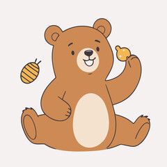 Cute Bear for kids books vector illustration