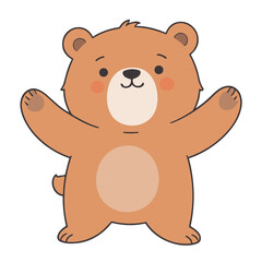 Vector illustration of an adorable Bear for young readers' books