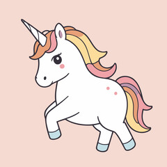 Vector illustration of a cute Unicorn for kids