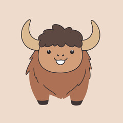 Cute Yak for toddlers vector illustration