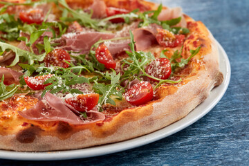 italian pizza on the white plate