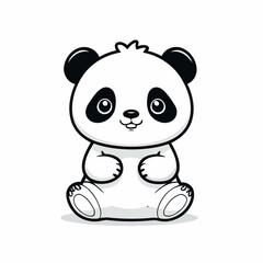 Cute vector illustration of a Panda for kids books