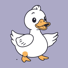 Cute vector illustration of a Duck for toddlers' playful adventures