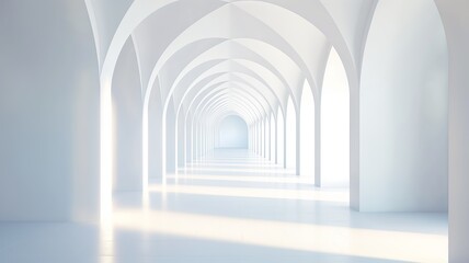 Fototapeta premium Bright archway corridor in modern design