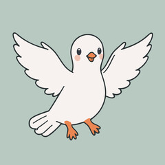 Vector illustration of a charming Dove for toddlers' learning adventures