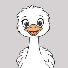 Obraz premium Cute Ostrich for toddlers vector illustration