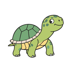 Vector illustration of a cute Turtle for toddlers books