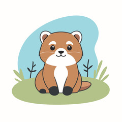 Cute Ferret for toddlers' learning books vector illustration