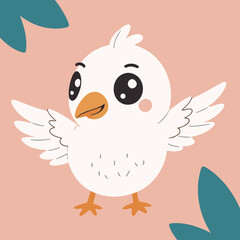 Cute Bird vector illustration for kids story book
