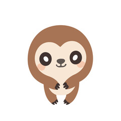 Vector illustration of a sweet Sloth for youngsters' imaginative journeys