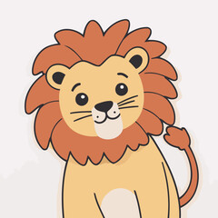 Cute Lion for kids story book vector illustration