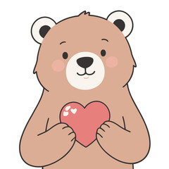 Cute Bear for children's literature vector illustration
