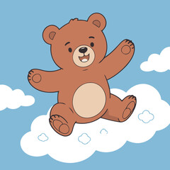 Cute Bear for young readers' picture book vector illustration