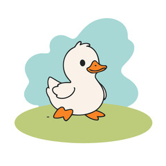 Vector illustration of a cute Duck for kids story book