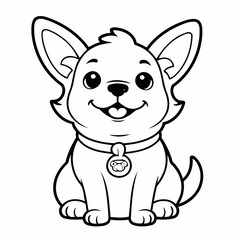 Vector illustration of a cute Dog for children story book